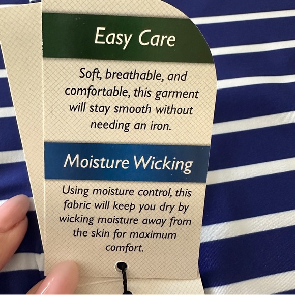 🆕 Masters Tech Golf Polo Royal Blue/ White Striped Sz L Augusta - Picture 6 of 16
